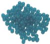 100 6mm Matte Dark Aqua Round Glass Beads